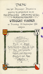 98593 Afbeelding van de menukaart voor het déjeuner dînatoire dat door de N.V. Utrechtsche Personen en Goederendienst ...